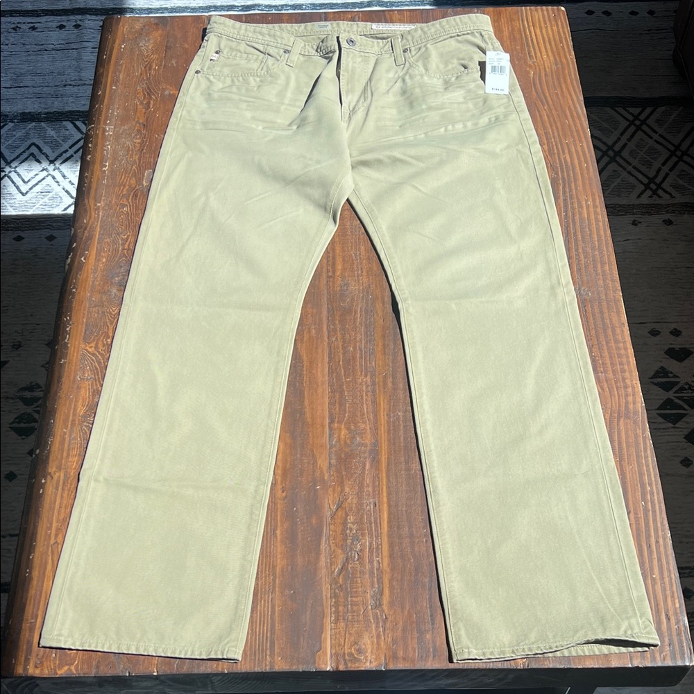AG Adriano Goldschmied Men's Straight Jeans in Khaki